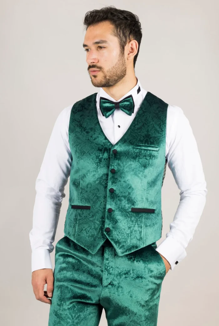 TruClothing AK-25 - Men's Green 3 Piece Wedding Tuxedo Suit - Image 5