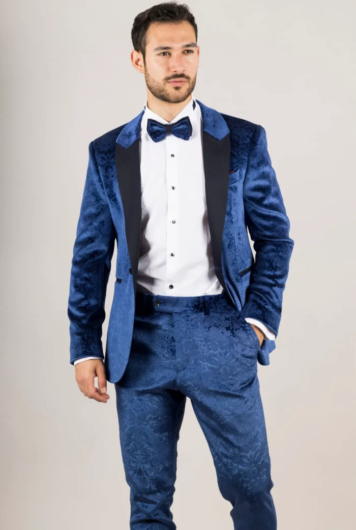TruClothing AK-27 - Men's Blue 3 Piece Wedding Tuxedo Suit - Image 3