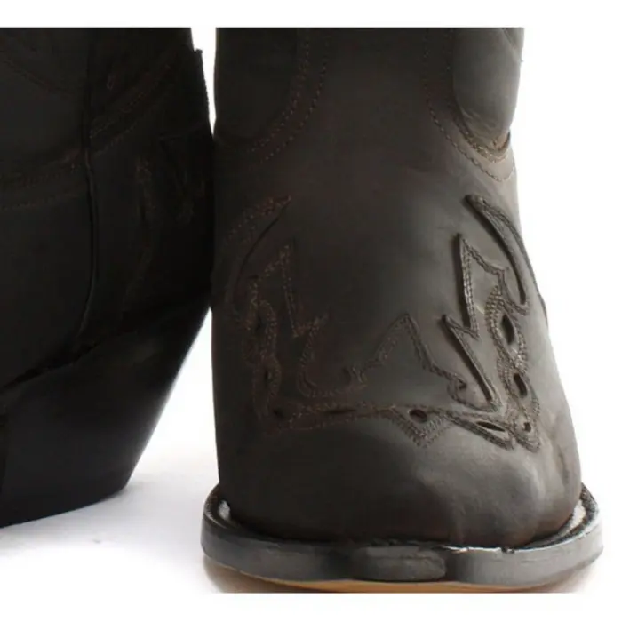 Mens Cowboy Boots Pointed Black Brown Grinders Arizona Real Leather Western Cuban - Image 10