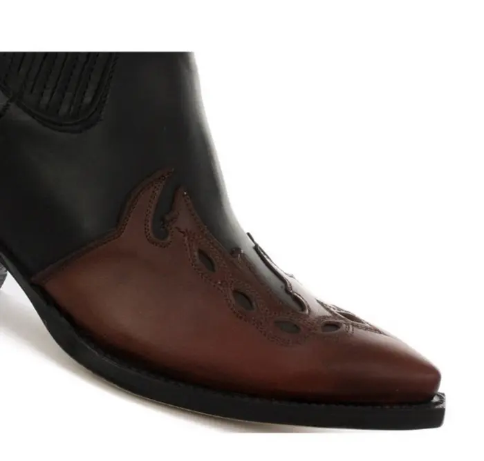 Mens Cowboy Boots Pointed Tan Brown Grinders Arizona Real Leather Western - Image 4