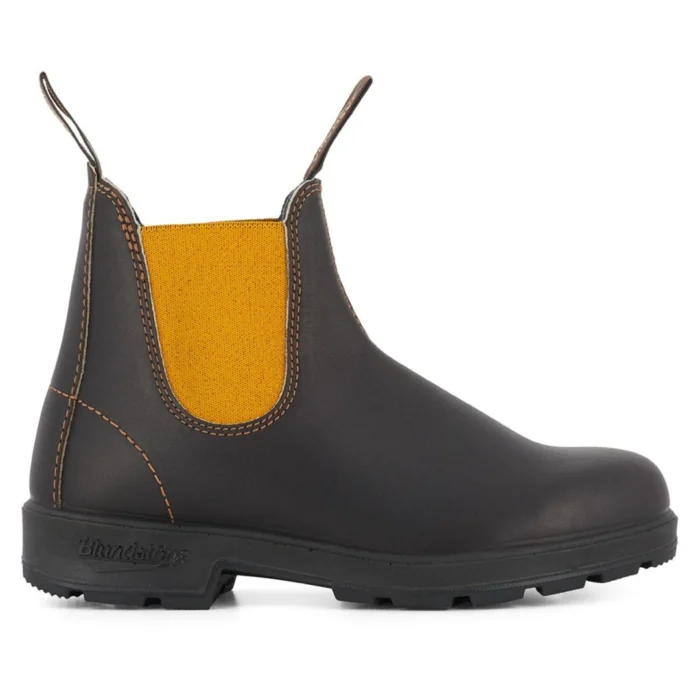 Blundstone 1919 Brown Mustard Leather Chelsea Boots Stitch Camel Slip On - Image 1