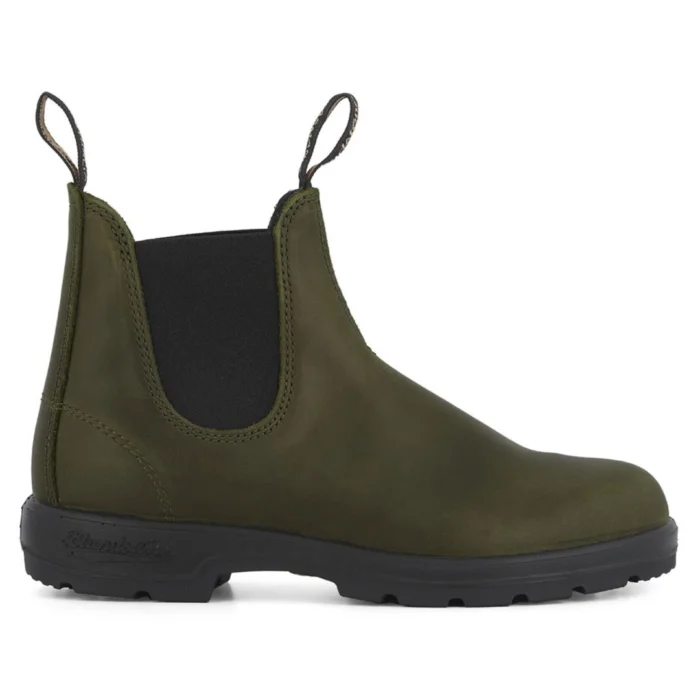 Blundstone 2052 Green Leather Chelsea Boots Olive Khaki Classic Slip On - Image 1