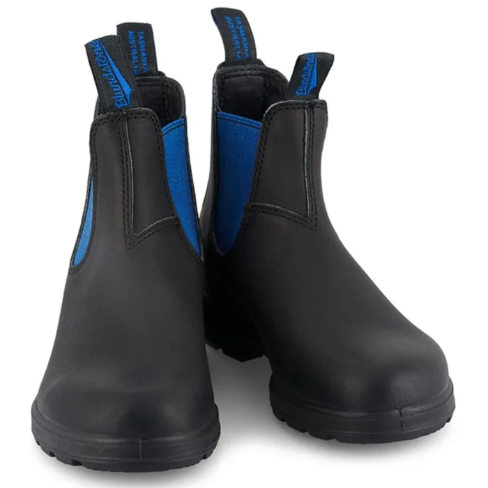 Blundstone 515 Black Blue Leather Chelsea Boots Black Blue Slip On Retro Ankle - Image 2