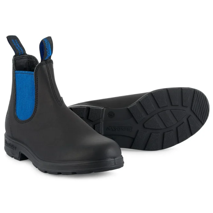 Blundstone 515 Black Blue Leather Chelsea Boots Black Blue Slip On Retro Ankle - Image 4