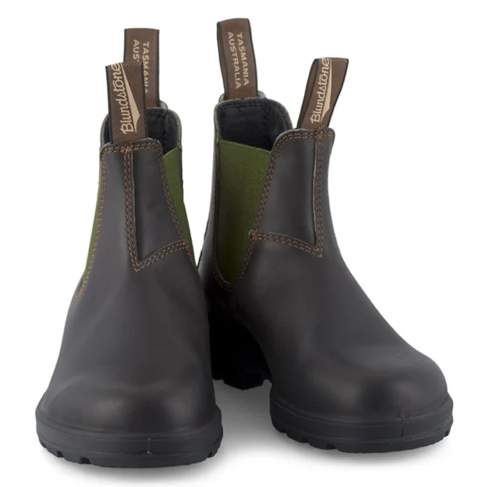 Blundstone 519 Stout Brown Olive Leather Chelsea Boots Unisex Classic - Image 4
