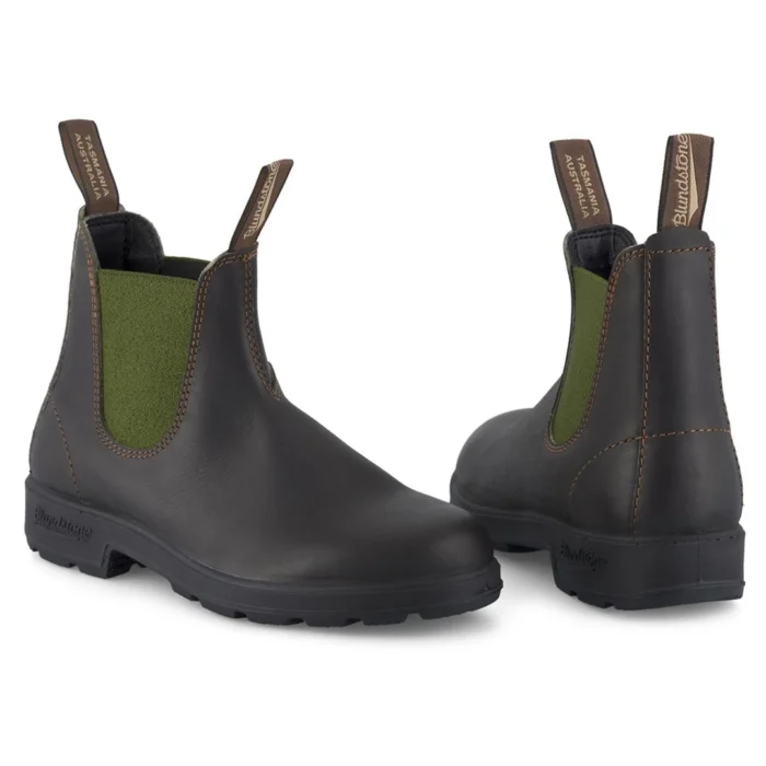 Blundstone 519 Stout Brown Olive Leather Chelsea Boots Unisex Classic - Image 6