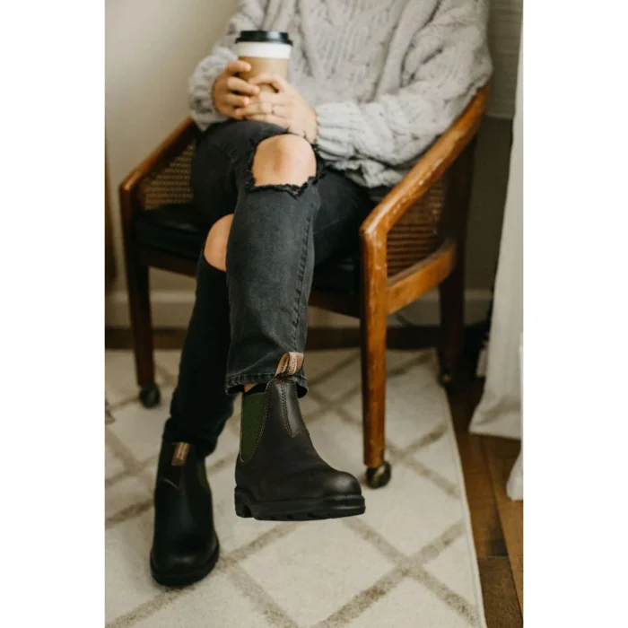 Blundstone 519 Stout Brown Olive Leather Chelsea Boots Unisex Classic - Image 8