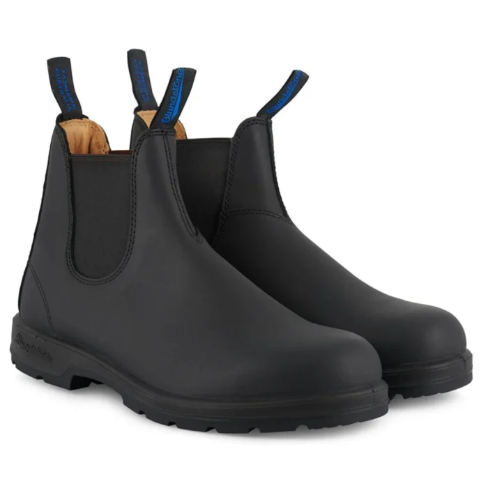 Blundstone 566 Black Thermal Leather Chelsea Boots Black Nubuck Slip On Retro - Image 4