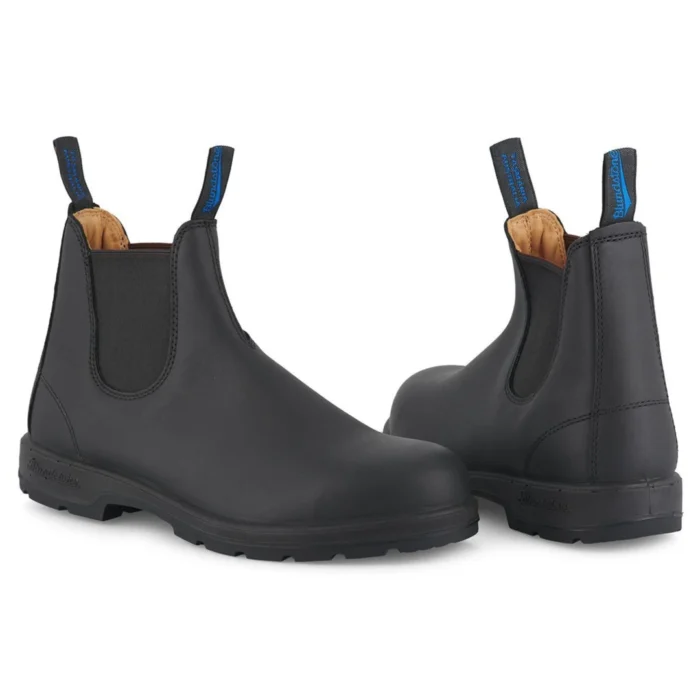 Blundstone 566 Black Thermal Leather Chelsea Boots Black Nubuck Slip On Retro - Image 5