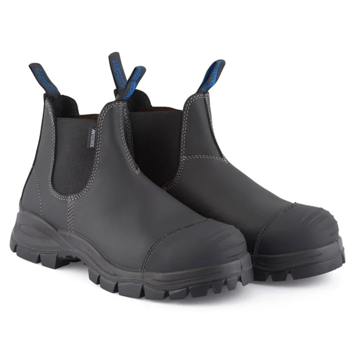Blundstone 910 Black Leather Steel Toe Chelsea Boots Durable Ankle Safety Boots - Image 3