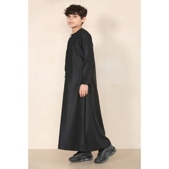 Boy's Thobe Emirati Omani Jubba Islamic Clothing Muslim Kaftan Eid Robe String Tassel - Image 10