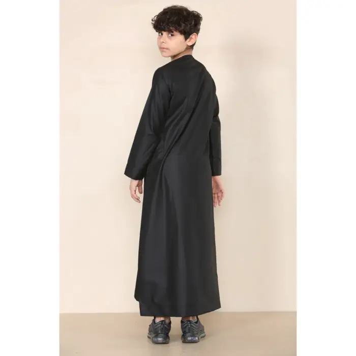 Boy's Thobe Emirati Omani Jubba Islamic Clothing Muslim Kaftan Eid Robe String Tassel - Image 8