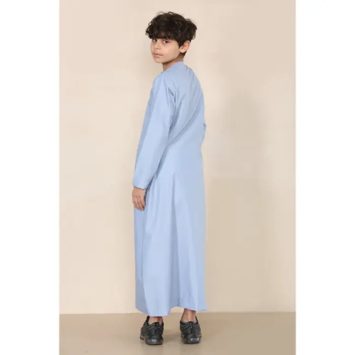 Boy's Thobe Emirati Omani Jubba Islamic Clothing Muslim Kaftan Eid Robe String Tassel - Image 14