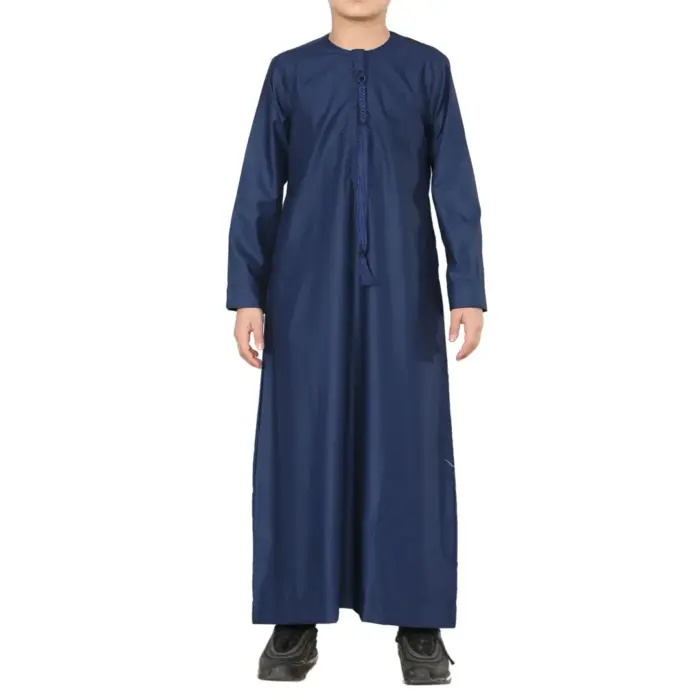 Boy's Thobe Emirati Omani Jubba Islamic Clothing Muslim Kaftan Eid Robe String Tassel - Image 26