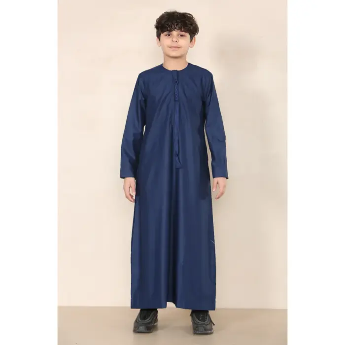Boy's Thobe Emirati Omani Jubba Islamic Clothing Muslim Kaftan Eid Robe String Tassel - Image 31
