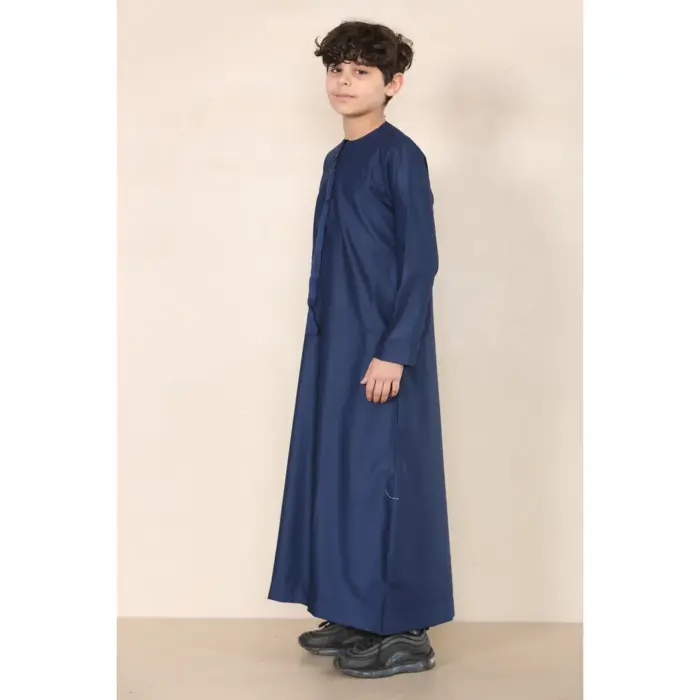 Boy's Thobe Emirati Omani Jubba Islamic Clothing Muslim Kaftan Eid Robe String Tassel - Image 30