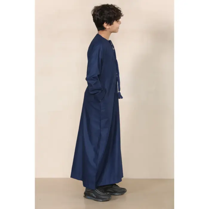 Boy's Thobe Emirati Omani Jubba Islamic Clothing Muslim Kaftan Eid Robe String Tassel - Image 29