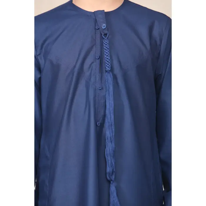 Boy's Thobe Emirati Omani Jubba Islamic Clothing Muslim Kaftan Eid Robe String Tassel - Image 28