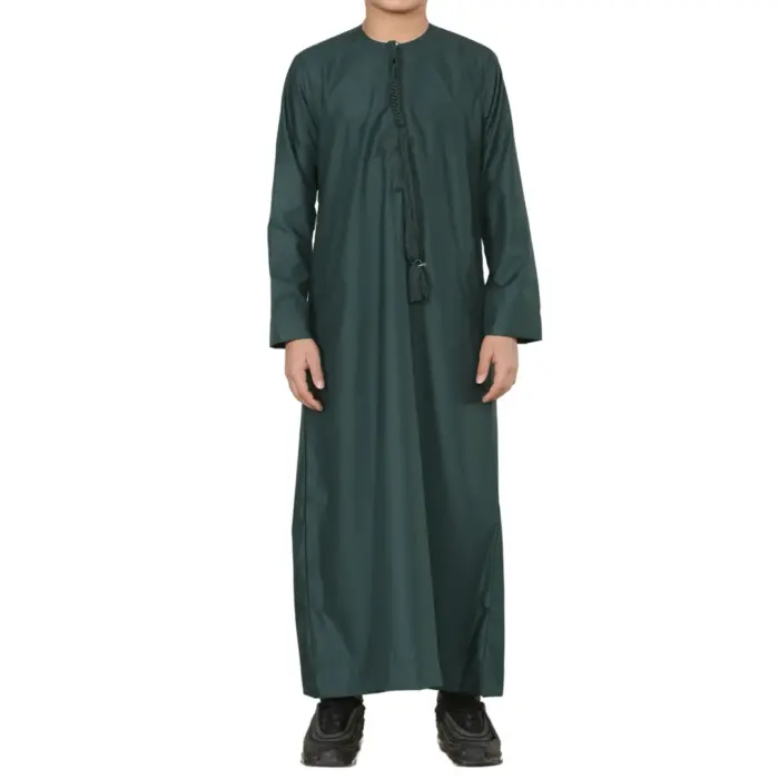 Boy's Thobe Emirati Omani Jubba Islamic Clothing Muslim Kaftan Eid Robe String Tassel - Image 33