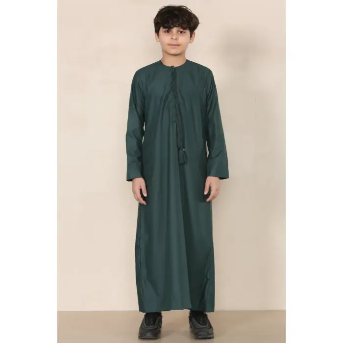 Boy's Thobe Emirati Omani Jubba Islamic Clothing Muslim Kaftan Eid Robe String Tassel - Image 39