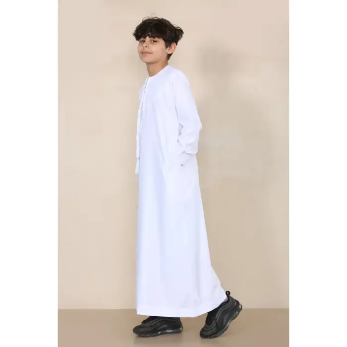 Boy's Thobe Emirati Omani Jubba Islamic Clothing Muslim Kaftan Eid Robe String Tassel - Image 43