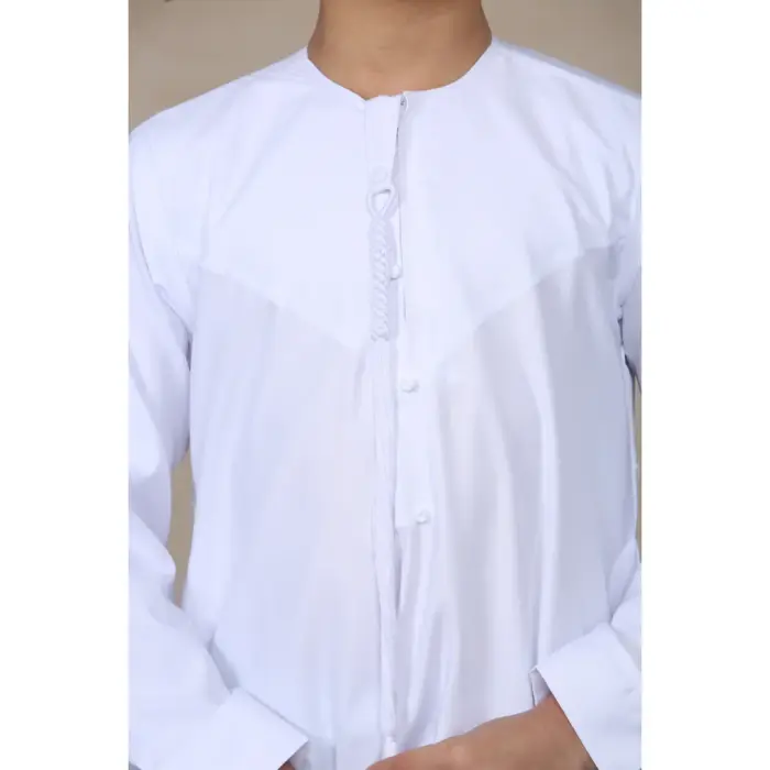 Boy's Thobe Emirati Omani Jubba Islamic Clothing Muslim Kaftan Eid Robe String Tassel - Image 42