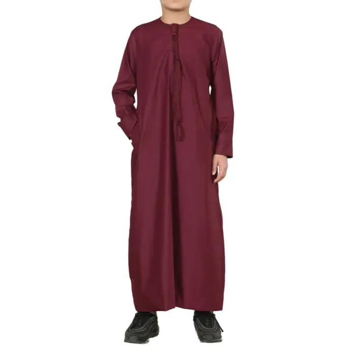Boy's Thobe Emirati Omani Jubba Islamic Clothing Muslim Kaftan Eid Robe String Tassel - Image 46