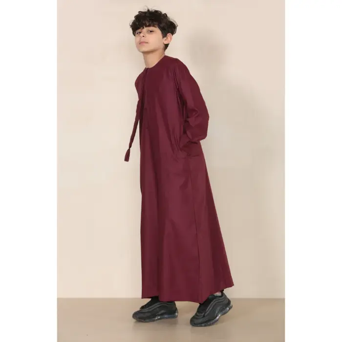 Boy's Thobe Emirati Omani Jubba Islamic Clothing Muslim Kaftan Eid Robe String Tassel - Image 51