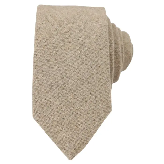 Camel Beige Oak Tweed Tie Hankie Hankerchief 2" Smart Formal Vintage Classic - Image 2