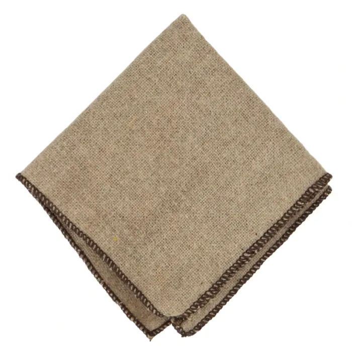 Camel Beige Oak Tweed Tie Hankie Hankerchief 2" Smart Formal Vintage Classic - Image 3