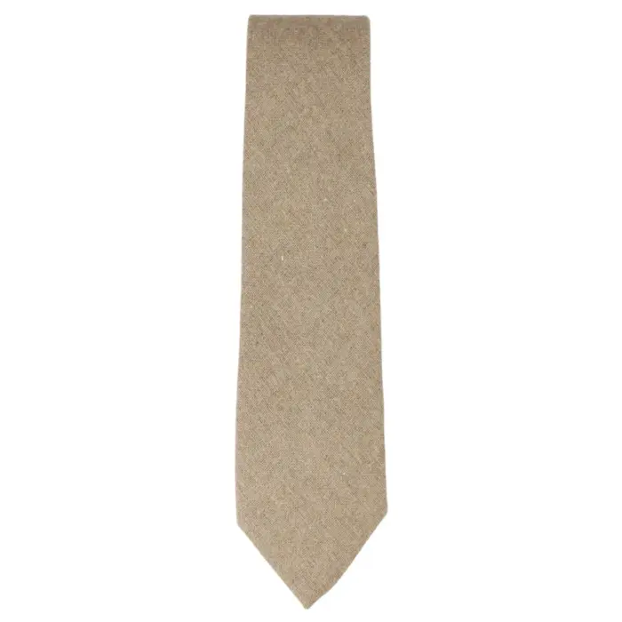Camel Beige Oak Tweed Tie Hankie Hankerchief 2" Smart Formal Vintage Classic - Image 4