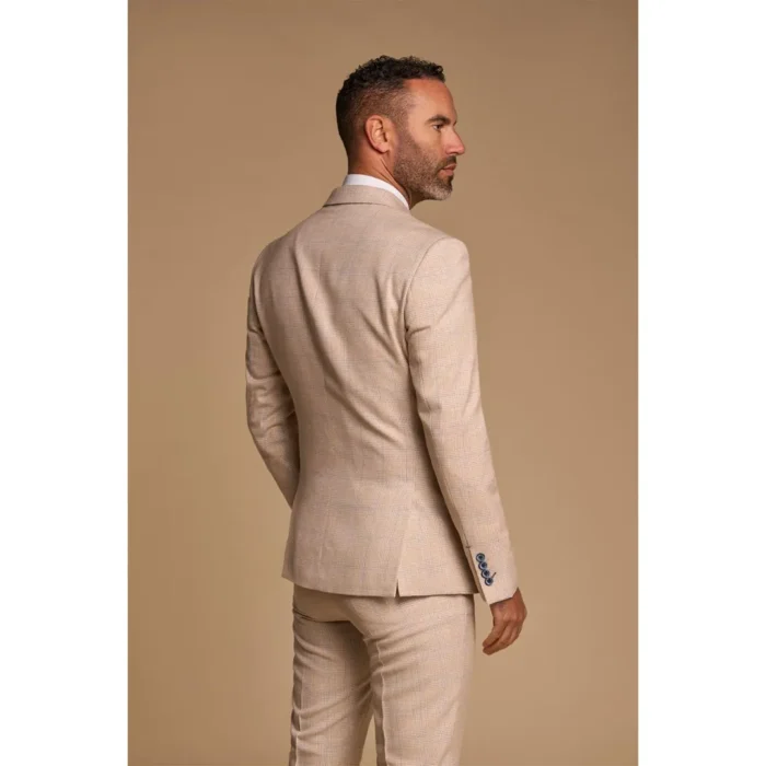Men's Suit 2 Piece Beige Double Breasted Tailored Fit - Image 6