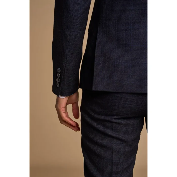 Men's Suit 2 Piece Navy Blue Double Breasted Tailored Fit - Image 5