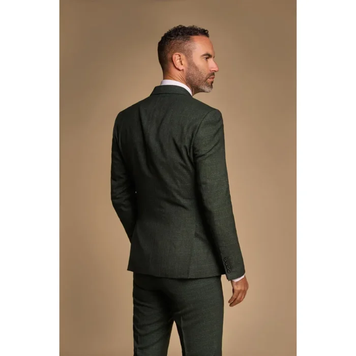 Men's Blazer Olive Green Double Breasted Tailored Fit Suit Jacket - Image 3