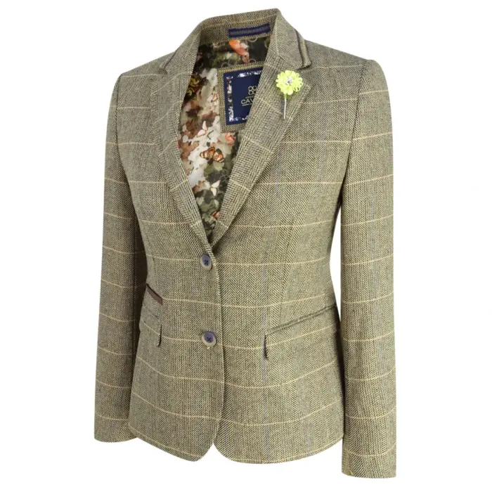 Women Classic Tweed Herringbone Check Tan Brown Slim Fit Vintage peaky blinders - Image 2