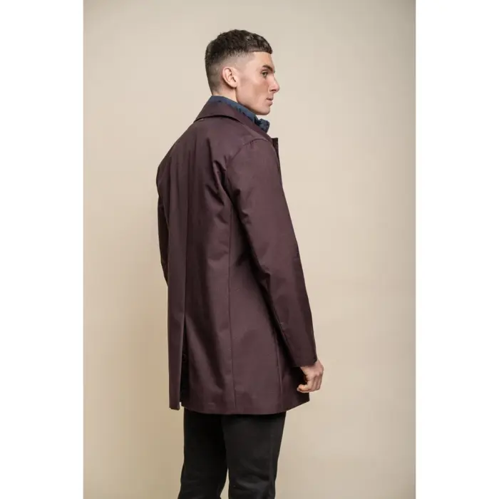 Mens Smart Casual Brando Mac Overcoat Jacket High Collar Zip Button 3/4 - Image 18