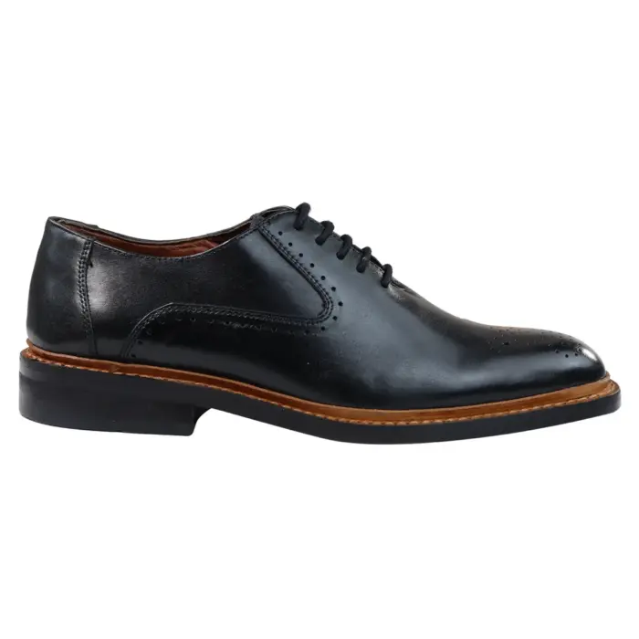 Mens Brogue Oxford Shoes Tan Brown Black Laced Leather Goodyear Welted - Image 2