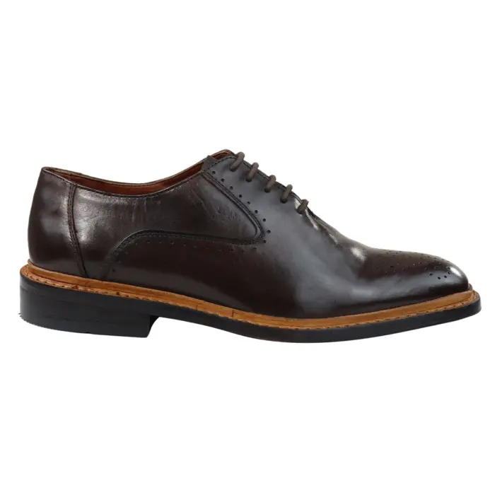 Mens Brogue Oxford Shoes Tan Brown Black Laced Leather Goodyear Welted - Image 7