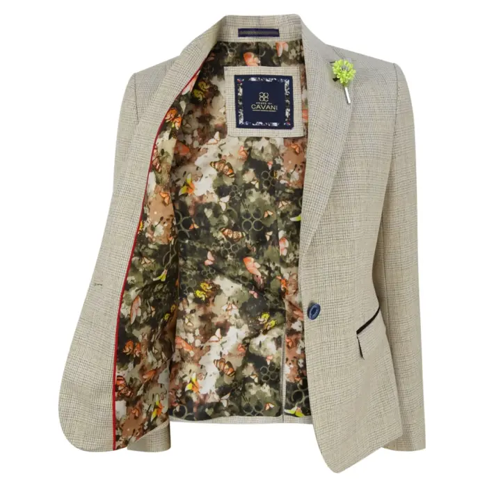 Women Tweed Herringbone Cream Black Tailored Fit Peaky Blinders Classic Blazer - Image 6