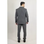 Men's Suit Grey 3 Piece Herringbone Tweed Wool Blend Classic Formal Dress - Image 7