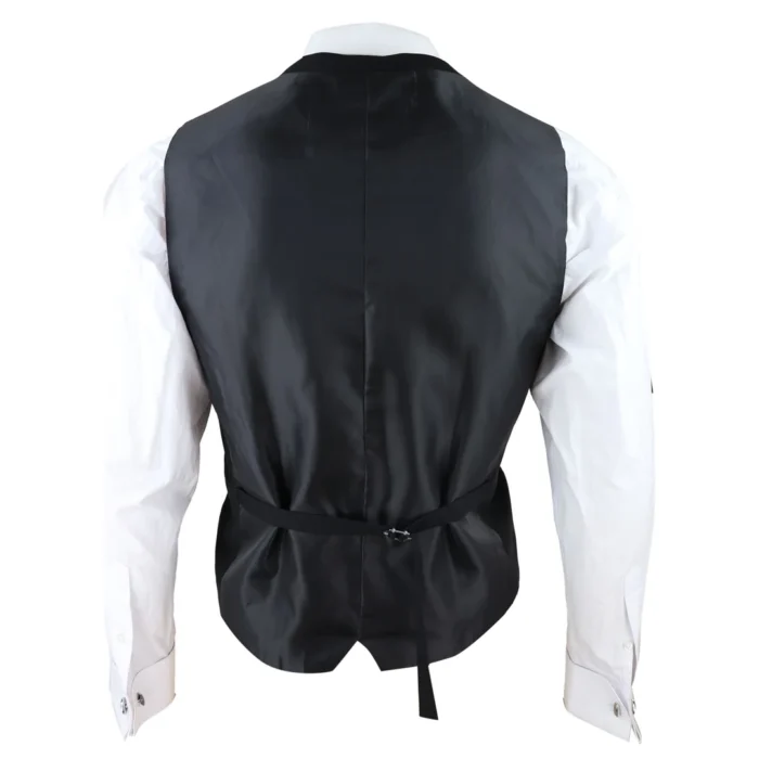 Mens Double Breasted Scoop Waistcoat Classic Smart Formal Wedding - Image 4
