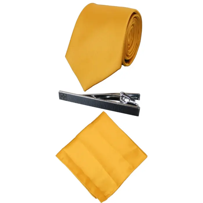 Mens Matching Satin Silk Tie Hanky Hankerchief & Tie Clip Polka Dot Wedding Prom Office - Image 4