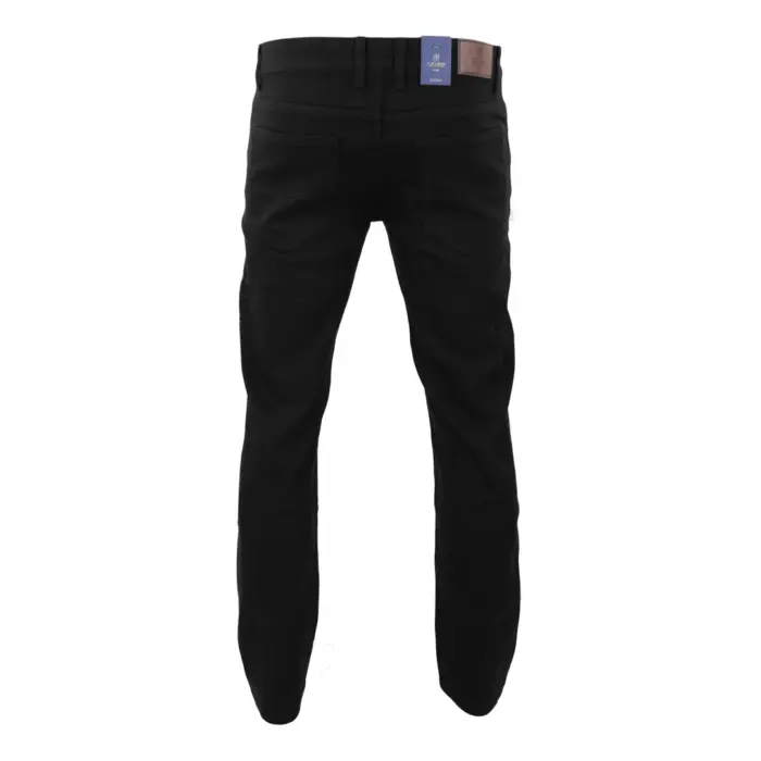 Mens Stretch Denim Jeans Navy Stonewash Black Premium Milano Smart Casual - Image 2