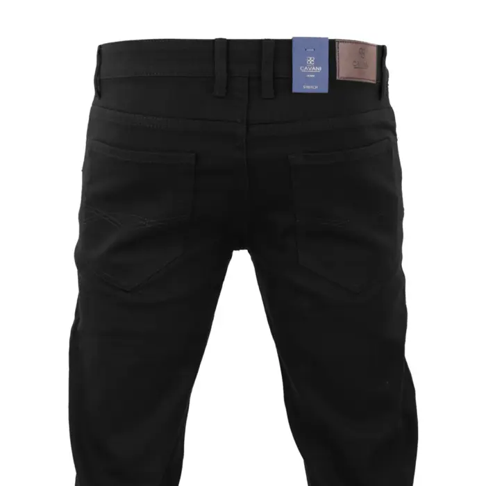 Mens Stretch Denim Jeans Navy Stonewash Black Premium Milano Smart Casual - Image 3