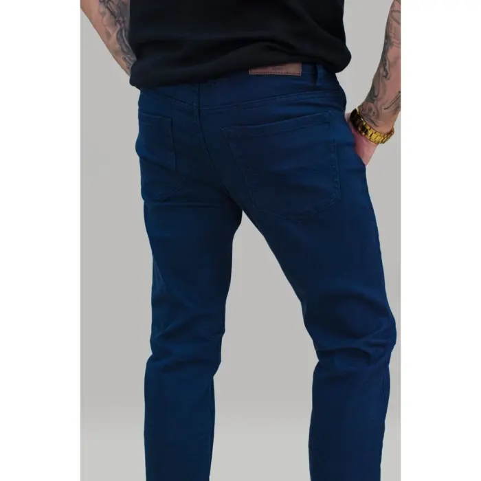 Mens Stretch Denim Jeans Navy Stonewash Black Premium Milano Smart Casual - Image 6