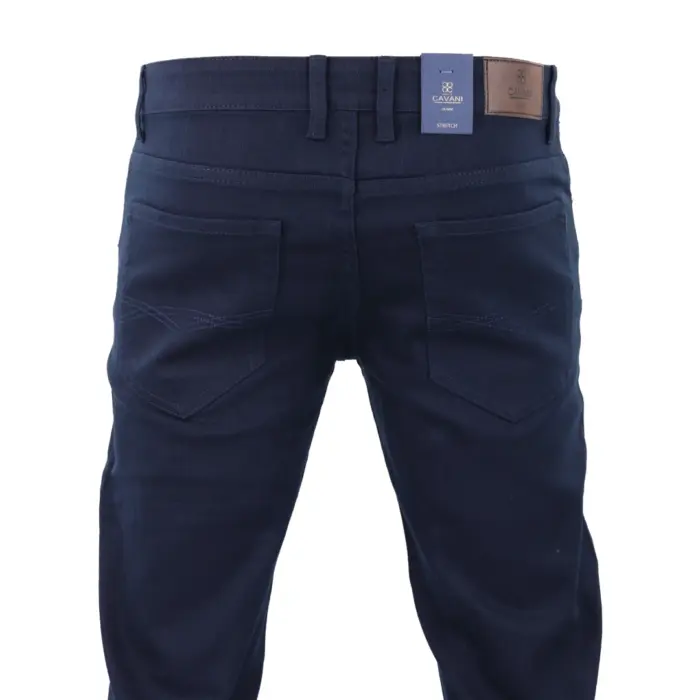 Mens Stretch Denim Jeans Navy Stonewash Black Premium Milano Smart Casual - Image 9