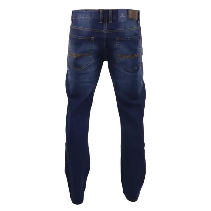 Mens Stretch Denim Jeans Navy Stonewash Black Premium Milano Smart Casual - Image 11