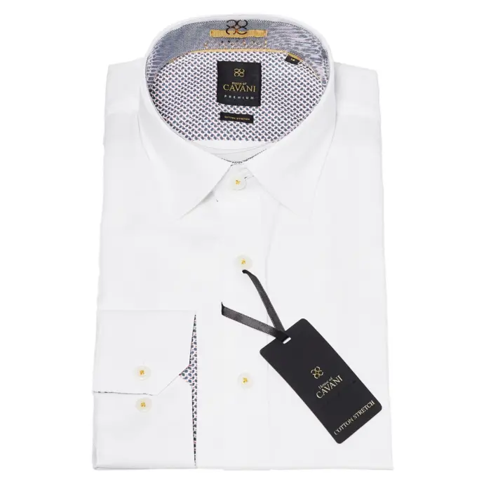 Mens Tailored Fit Stretch Cotton Button Shirt Smart Casual Formal 1920's Blinders Vintage - Image 14