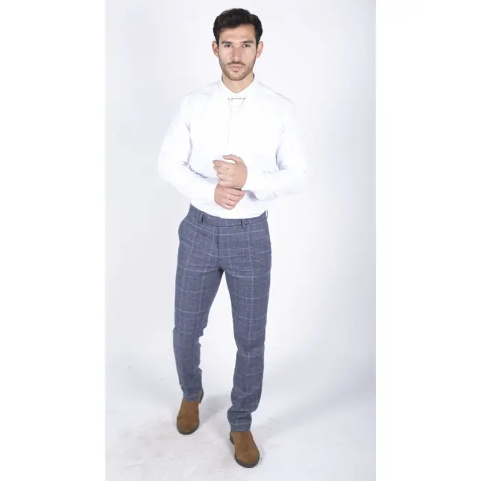 Mens White Button Down Poplin Shirt With Bar & Chain Smart Formal Classic - Image 2