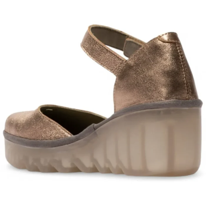 BISO305FLY - Women's Wedge Heel Closed Toe Leather Sandals - Image 7